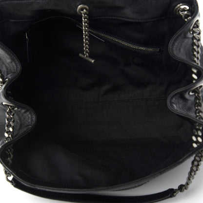 Saint Laurent Vintage Lambskin Chevron Monogram Medium Nolita Black 5 of 10