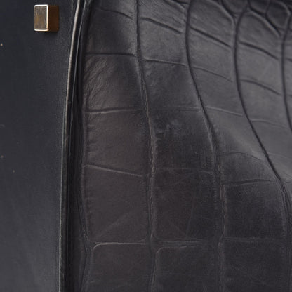 Celine Crocodile Embossed Nubuck Medium Phantom Luggage Navy 17 of 24