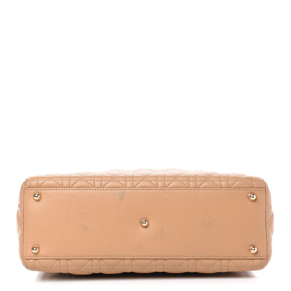 Christian Dior Lambskin Cannage Large Lady Dior Beige 5 of 12