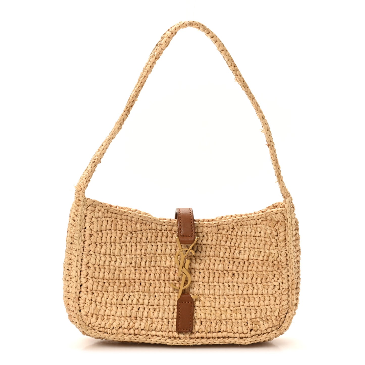 Raffia Calfskin Le 5 A 7 Mini Hobo Natural Brick Natural Brick