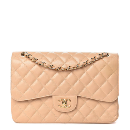 Chanel Caviar Quilted Jumbo Double Flap Beige Clair 1 of 11