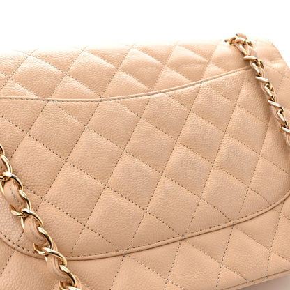 Chanel Caviar Quilted Jumbo Double Flap Beige Clair 13 of 13