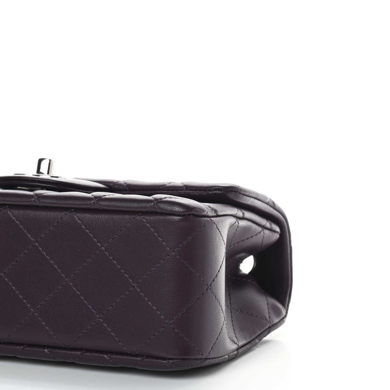 Chanel Lambskin Quilted Mini Rectangular Flap Dark Purple 8 of 8