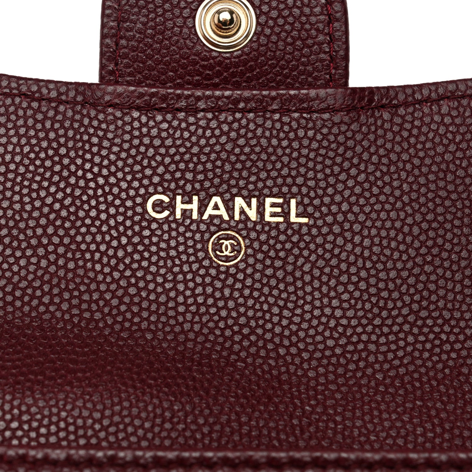 Chanel Caviar Quilted Flap Card Holder Wallet Burgundy 6 of 10