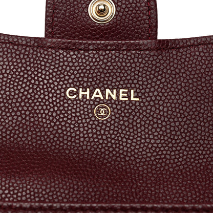 Chanel Caviar Quilted Flap Card Holder Wallet Burgundy 6 of 10
