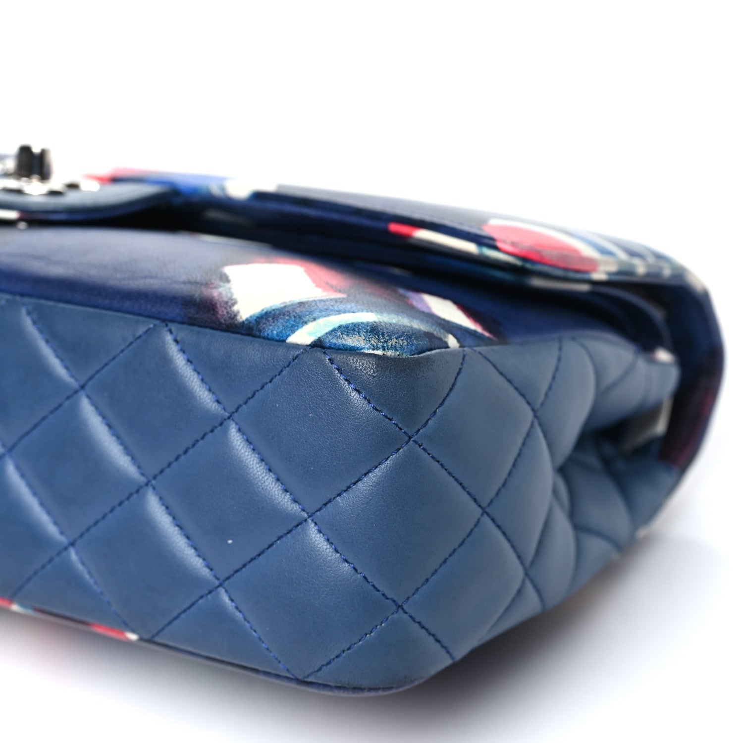 Chanel Lambskin Airline Printed Medium Double Flap Blue Multicolor 10 of 10