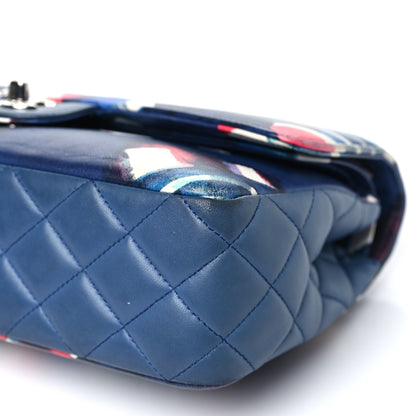 Chanel Lambskin Airline Printed Medium Double Flap Blue Multicolor 10 of 10