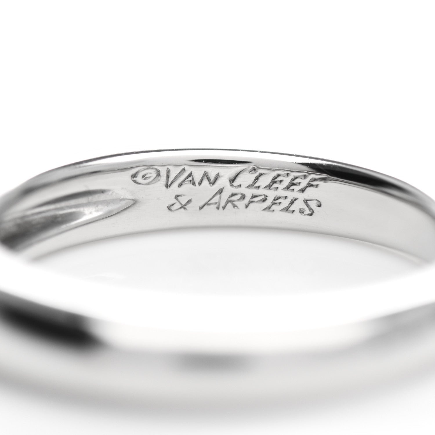 Van Cleef & Arpels Platinum Tapered Wedding Band Ring 54 7 4 of 5