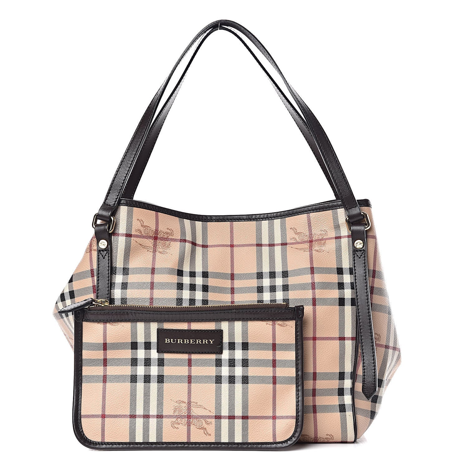 Burberry Haymarket Check Small Canterbury Tote Chocolate 1 of 13