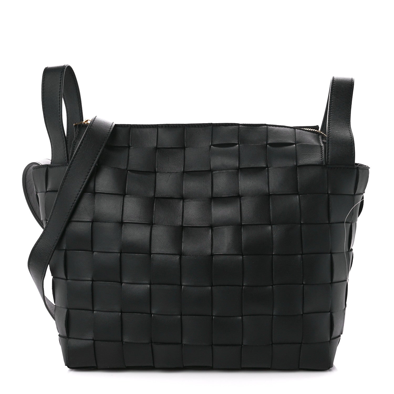 Bottega Veneta Lambskin Maxi Intrecciato Bowling Cassette Shoulder Bag Black 3 of 15