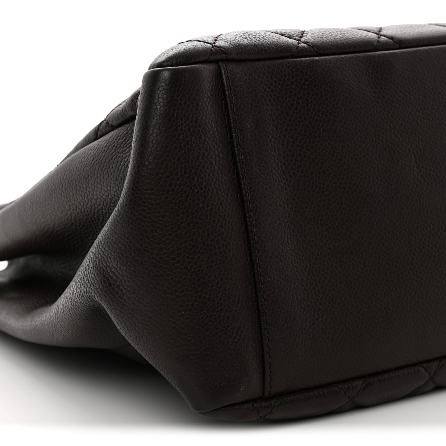 Caviar Quilted Grand Shopping Tote GST Dark Brown