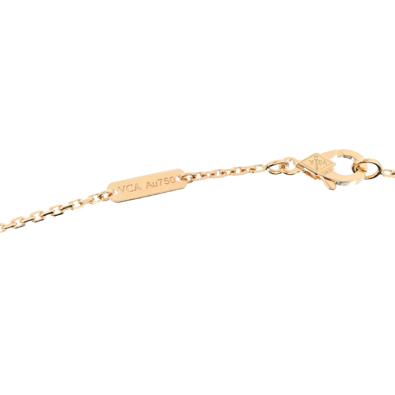 Van Cleef & Arpels 18K Yellow Gold Blue Agate Vintage Alhambra Pendant Necklace 5 of 6