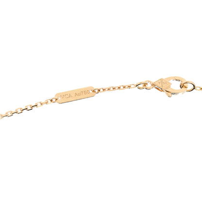 Van Cleef & Arpels 18K Yellow Gold Blue Agate Vintage Alhambra Pendant Necklace 5 of 6