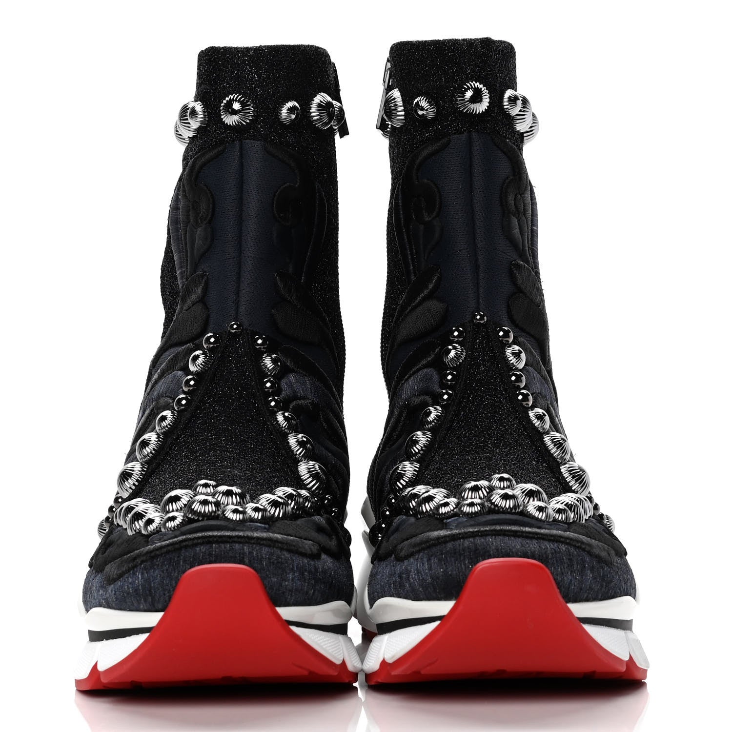 Christian Louboutin Flat Metallic Spikes Go Jigme Go Sneakers 38 Version Black 2 of 9
