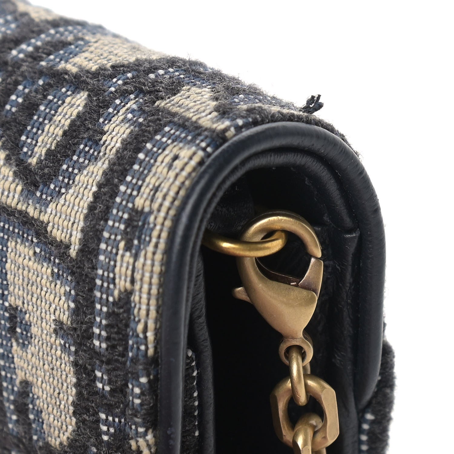 Christian Dior Oblique Saddle Chain Long Wallet Blue 12 of 14