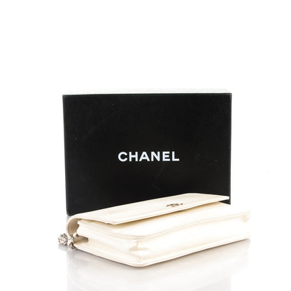 Chanel Caviar Sevruga Wallet On Chain WOC White 4 of 8