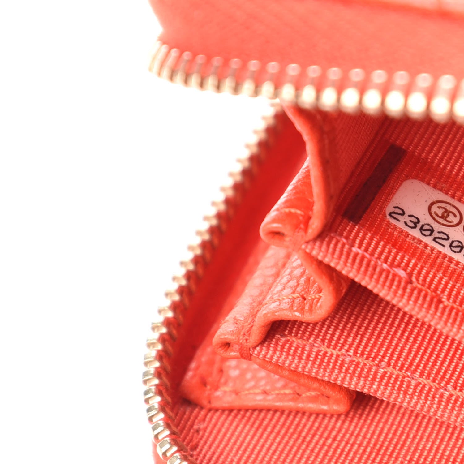 Chanel Caviar Quilted Zip Card Holder Orange 9 of 11