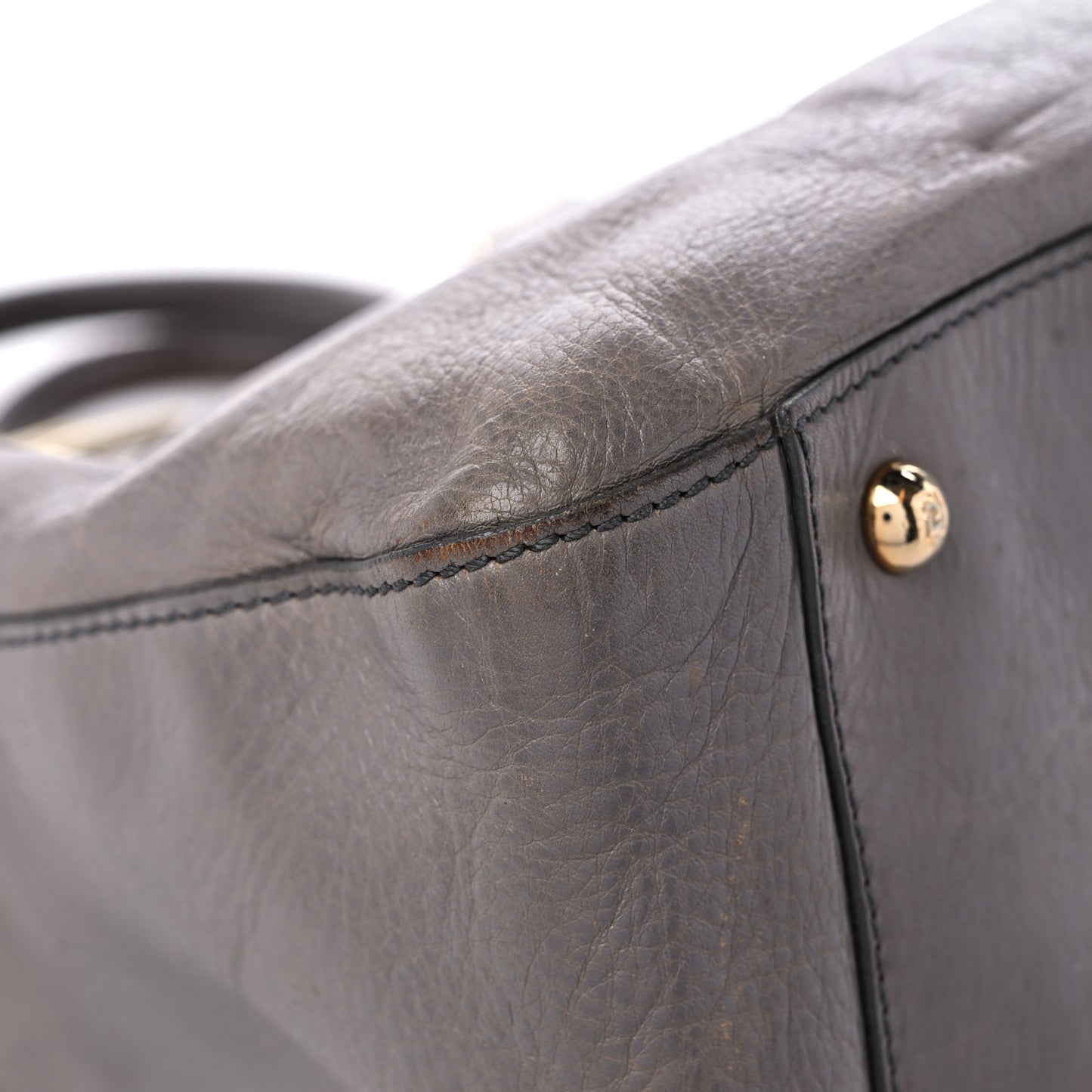 Vitello Acqua Large Twins Tote Grigio Scuro