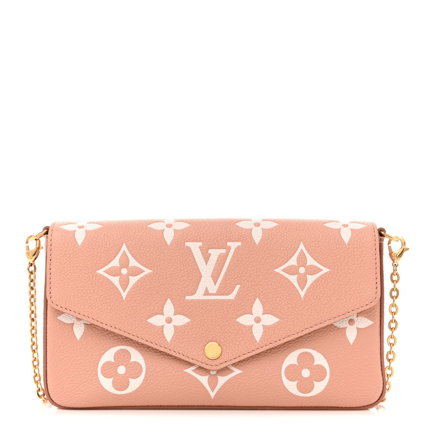 Empreinte Monogram Giant Felicie Pochette Chain Wallet Rose Trianon Creme