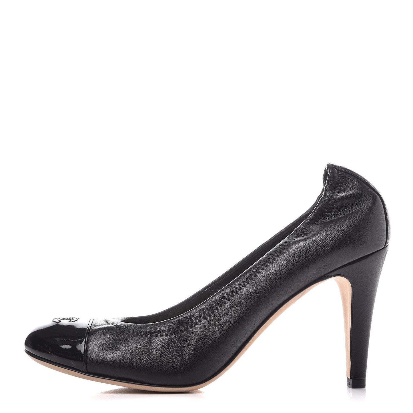 Lambskin Patent CC Elastic Pumps 38.5 Black