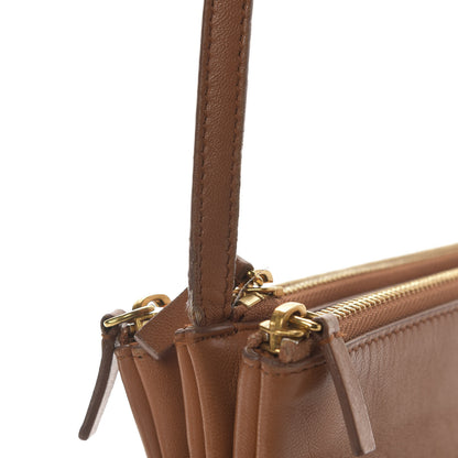 Celine Lambskin Large Trio Crossbody Bag Camel 11 of 13