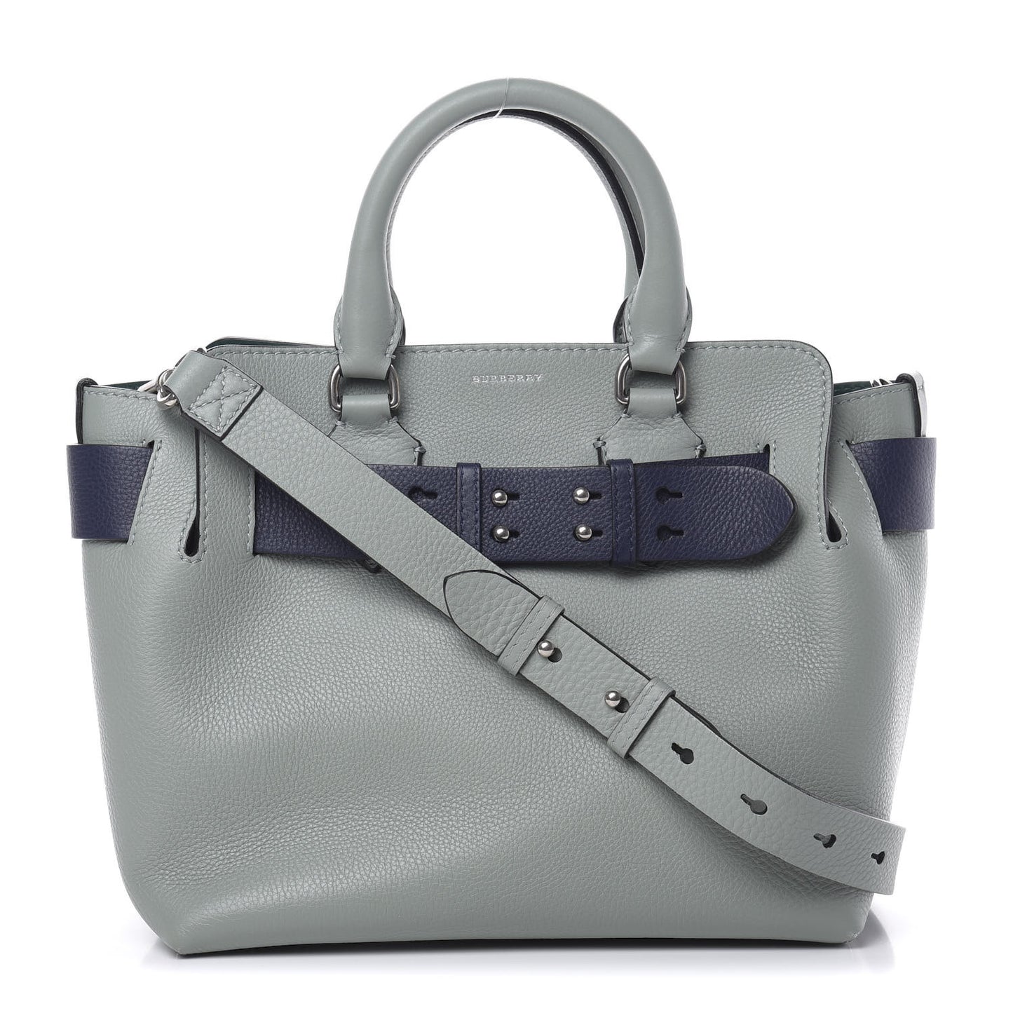 Soft Grain Calfskin Small Belt Bag Grey Blue