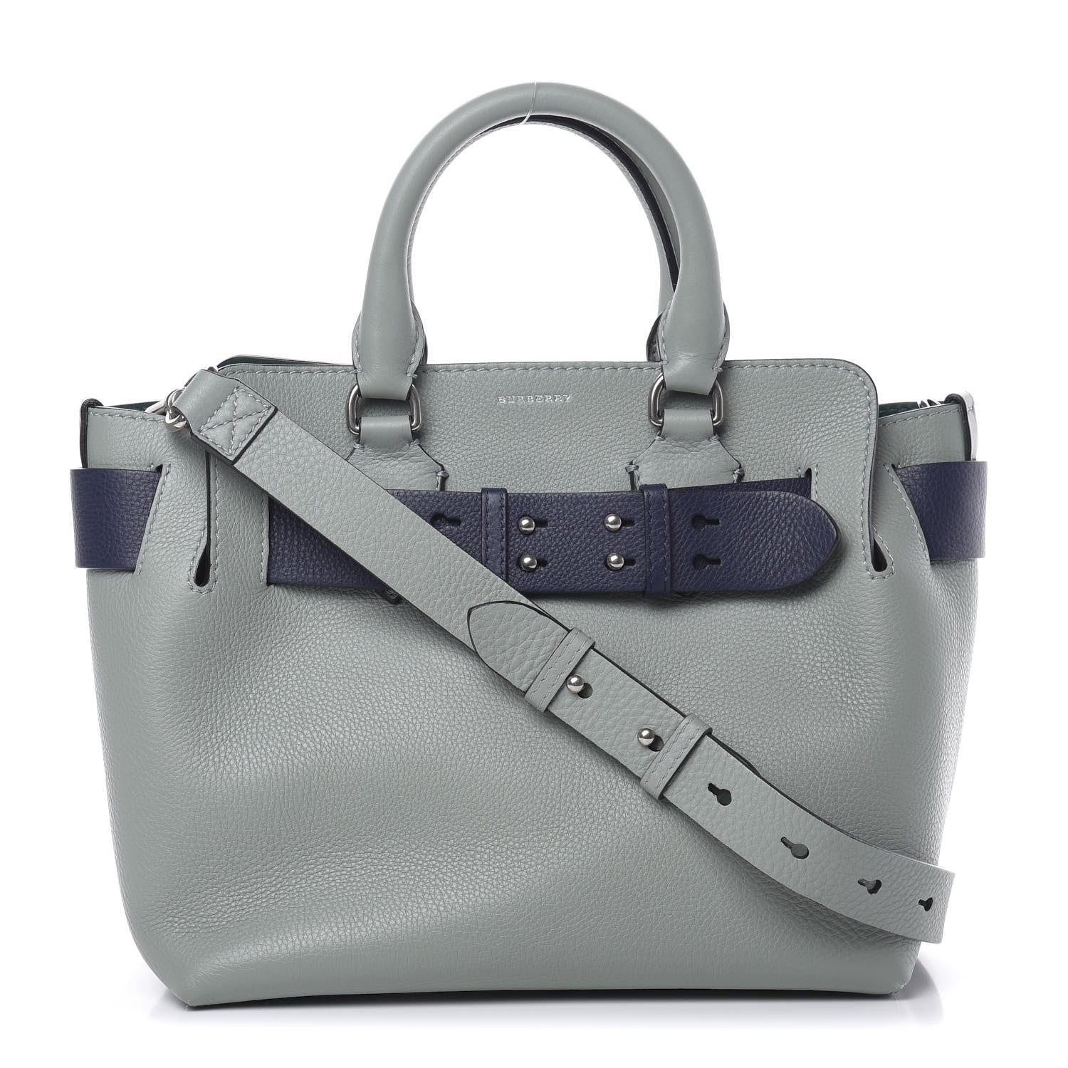 Burberry Soft Grain Calfskin Small Belt Bag Grey Blue 1 of 16