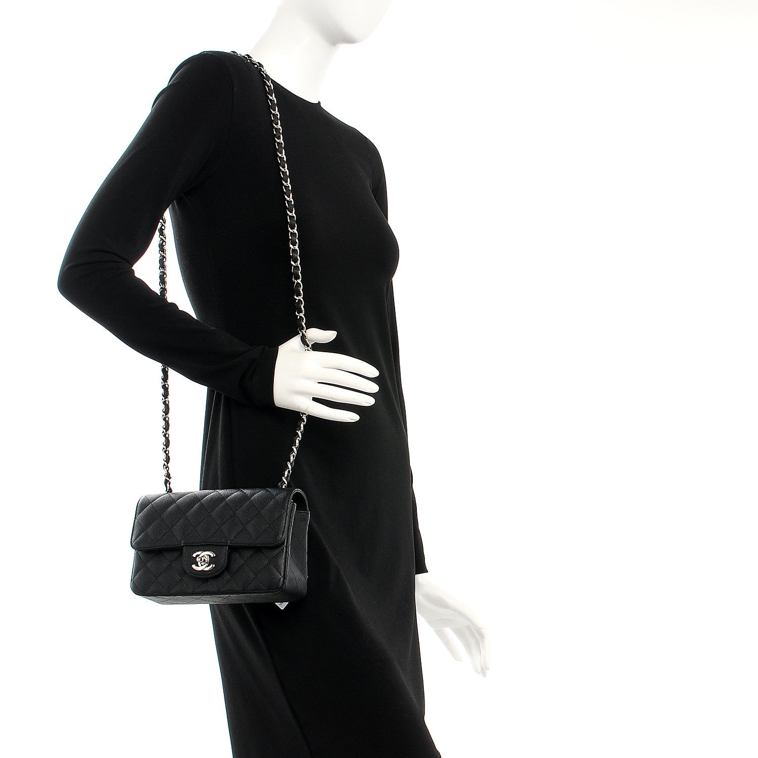 Chanel Caviar Quilted Mini Rectangular Flap Black 2 of 8
