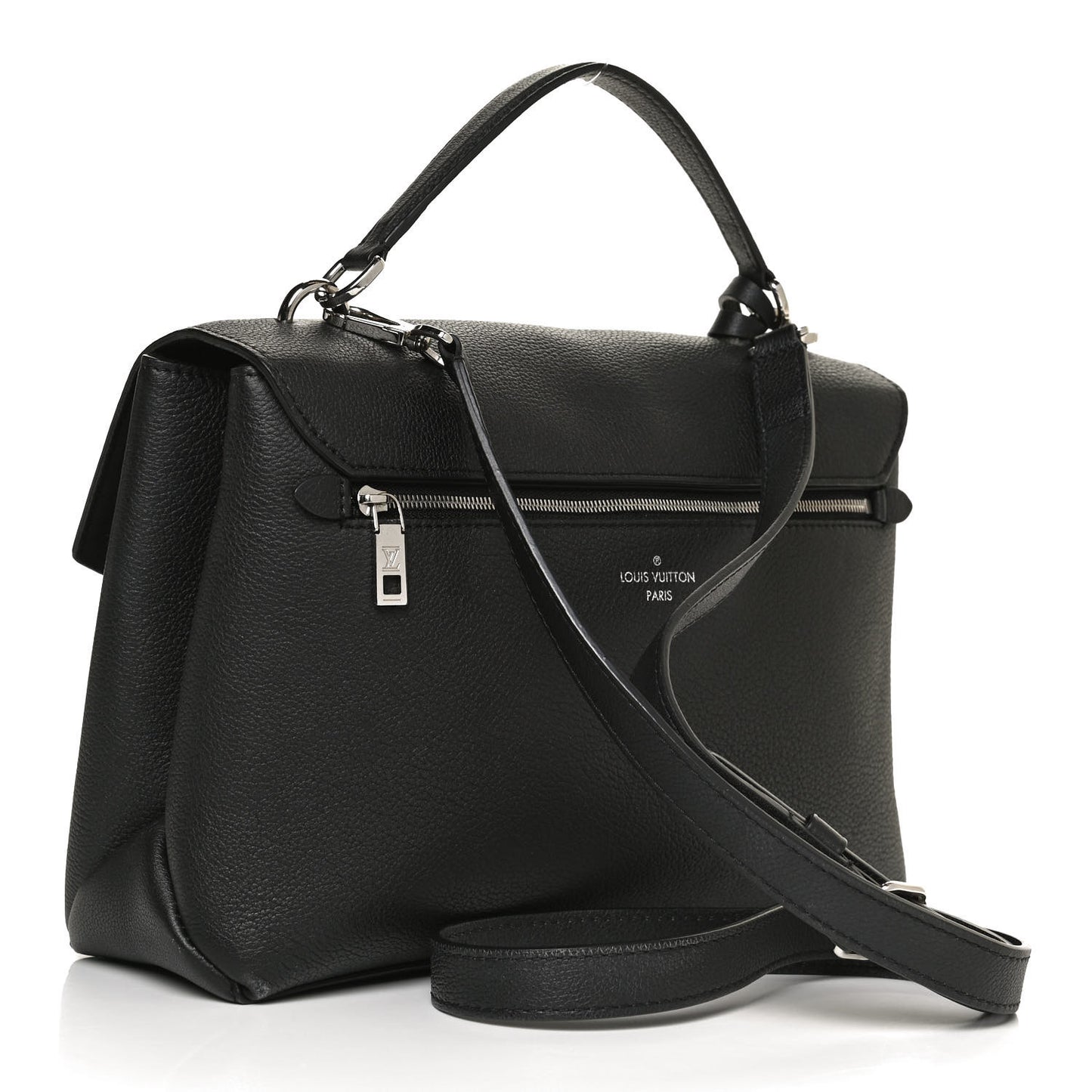 Soft Calfskin My Lockme Top Handle Vanille Black