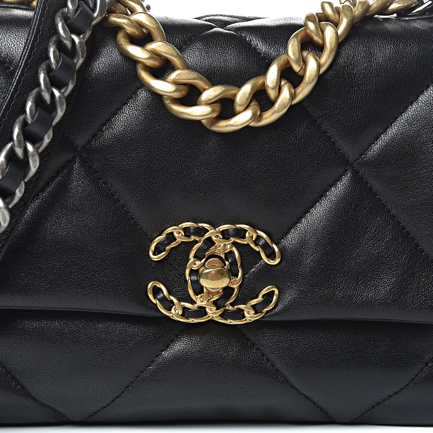 Chanel Lambskin Quilted Medium 19 Flap Black 10 of 11