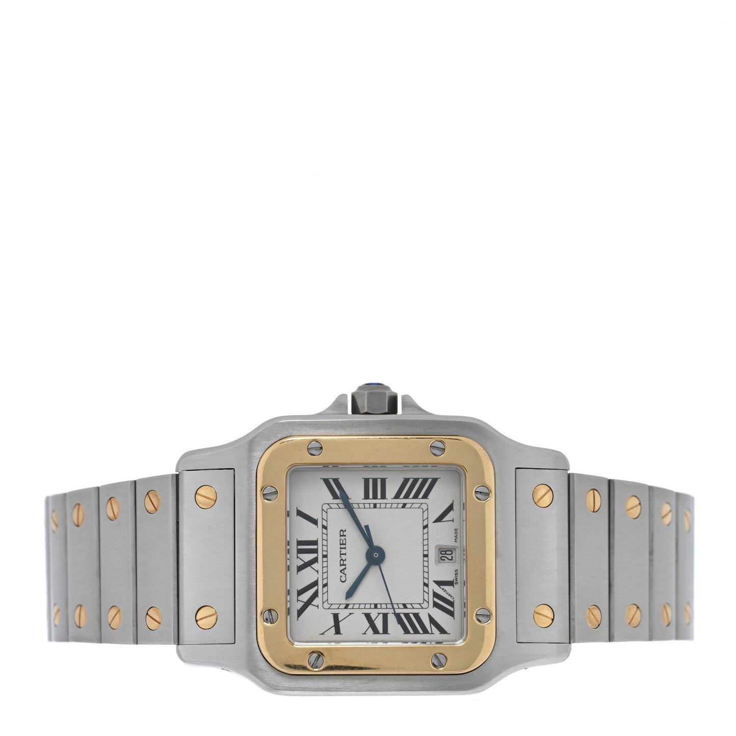 Stainless Steel 18K Yellow Gold 29mm Santos De Cartier Galbee Quartz Watch