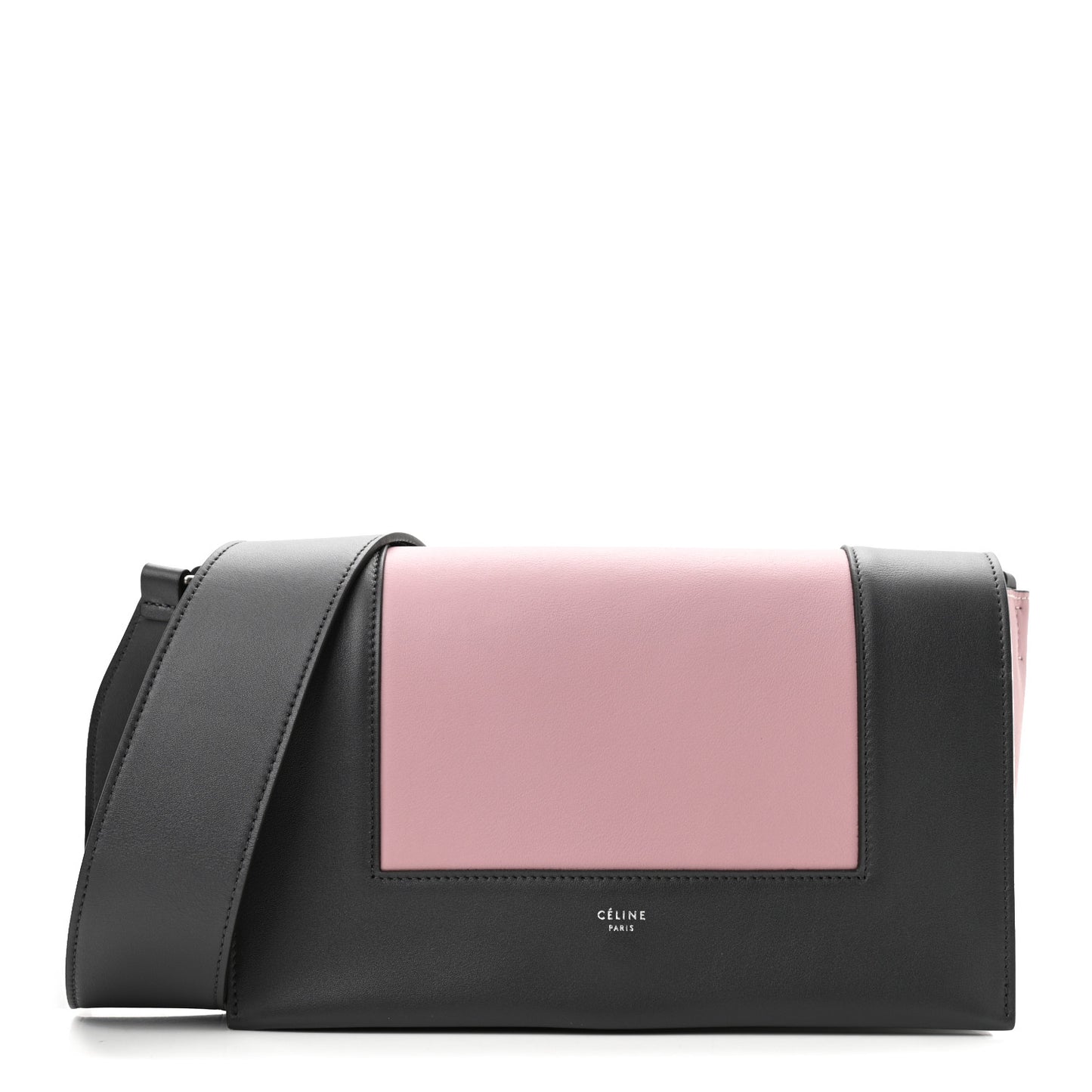 Shiny Smooth Calfskin Medium Frame Shoulder Bag Liquorice Antique Rose