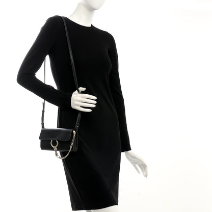 Chloe Suede Calfskin Mini Faye Shoulder Bag Black 2 of 8