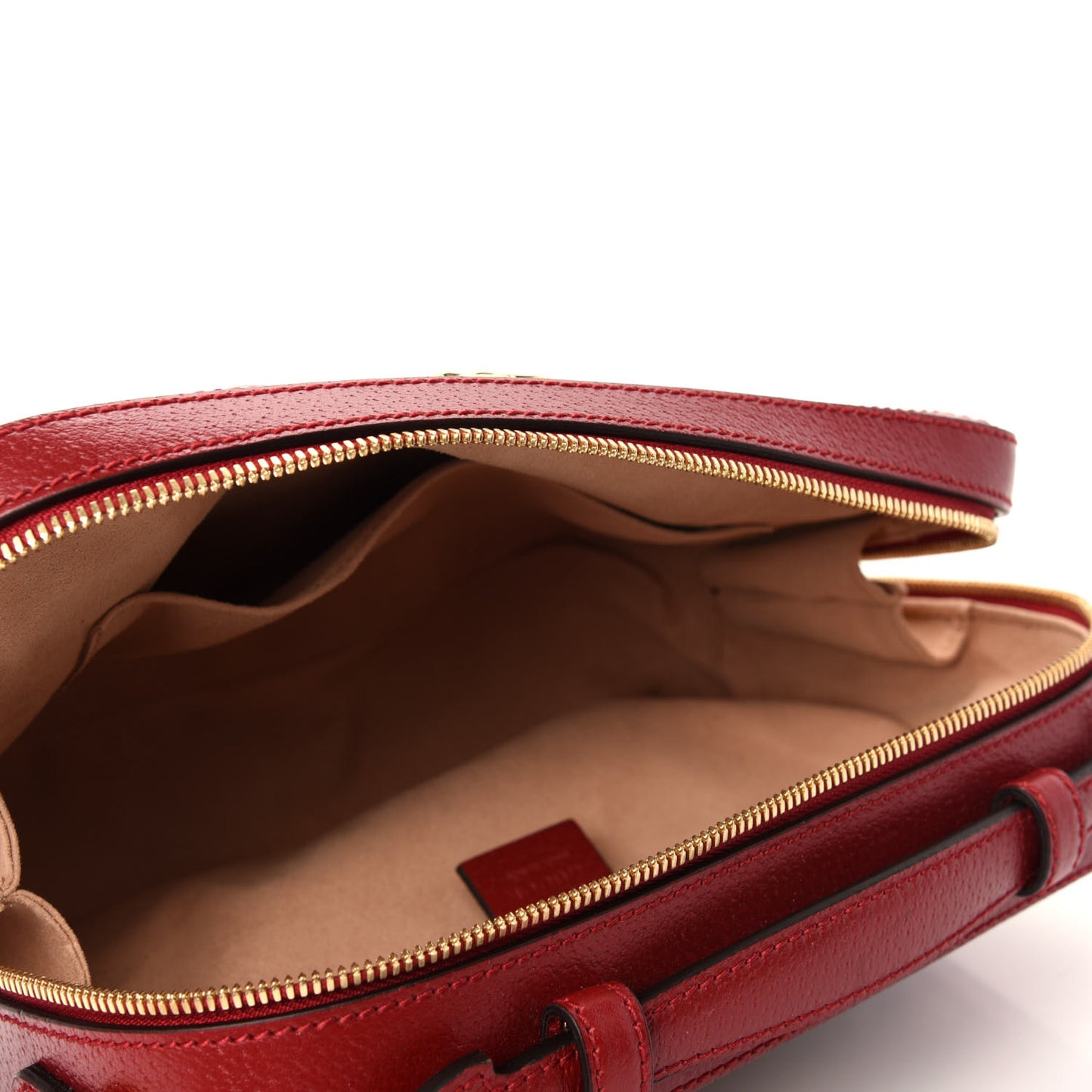 GG Supreme Monogram Flora Web Small Ophidia Top Handle Shoulder Bag Hibiscus Red