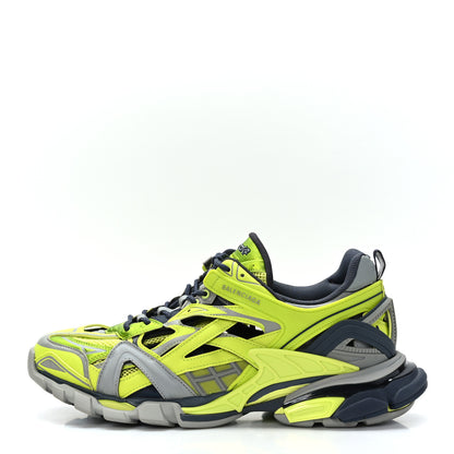 Balenciaga Rubber Mesh Tri-Color Clear Sole Mens Track.2 Open Sneakers 45 Acid Green Grey Dark Grey 1 of 7