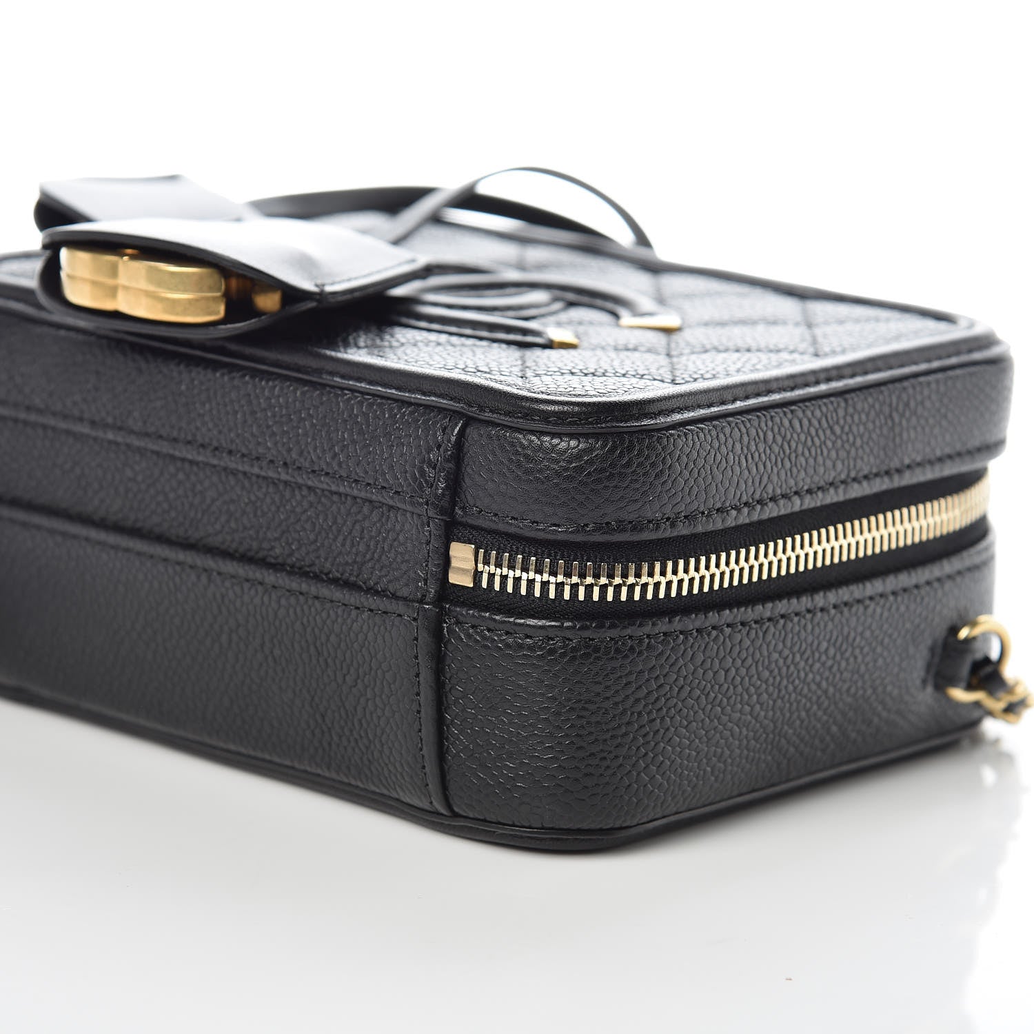Chanel Caviar Quilted Small CC Filigree Vanity Case Black 9 of 10
