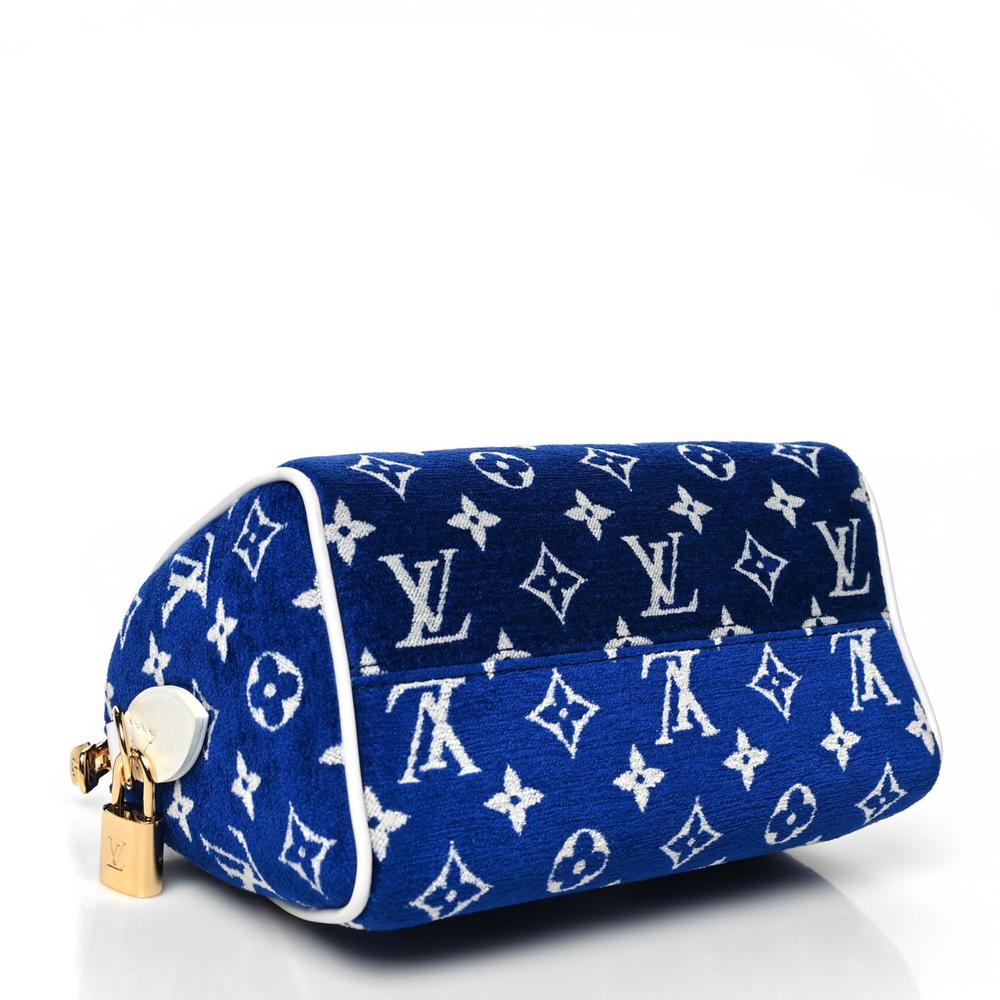 Jacquard Velvet Monogram LV Match Speedy Bandouliere 20 Blue
