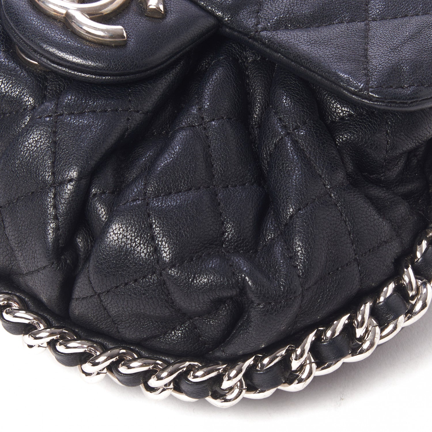 Chanel Washed Lambskin Quilted Mini Chain Around Messenger Black 5 of 13