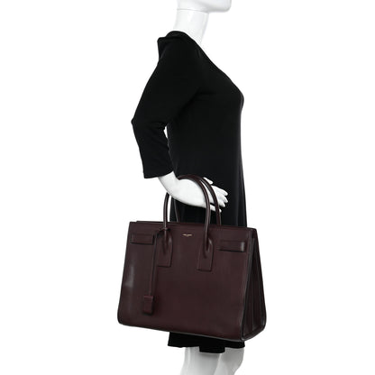 Saint Laurent Calfskin Large Sac de Jour Carryall Amarena 2 of 16