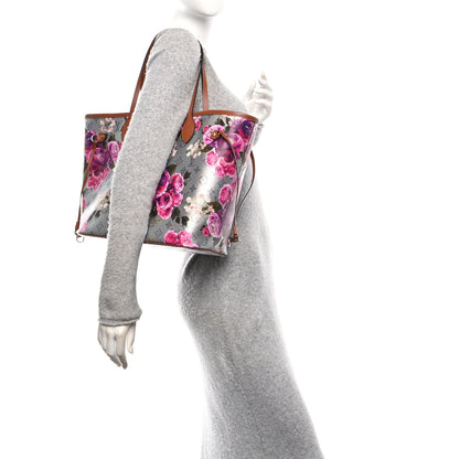 Louis Vuitton Metallic Monogram LV Garden Neverfull MM Silver 2 of 10