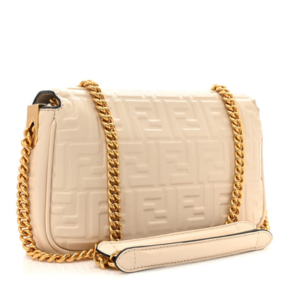 Fendi Nappa Small FF Embossed Midi Chain Baguette Poudre 3 of 7