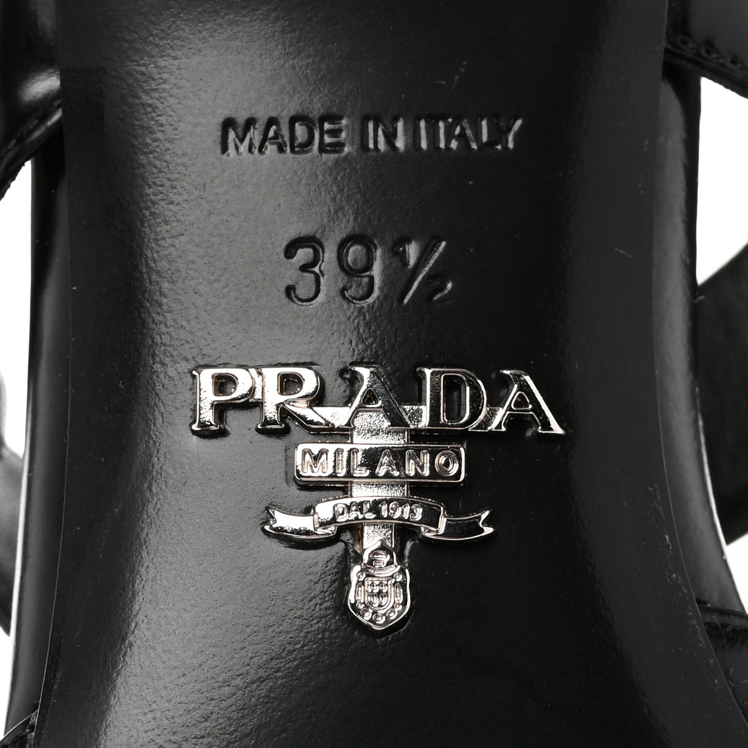 Prada Spazzolato Metal Triangle Logo 55mm Slingback Pumps 39.5 Black 8 of 10