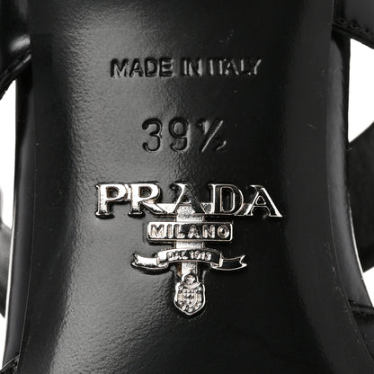 Prada Spazzolato Metal Triangle Logo 55mm Slingback Pumps 39.5 Black 8 of 10