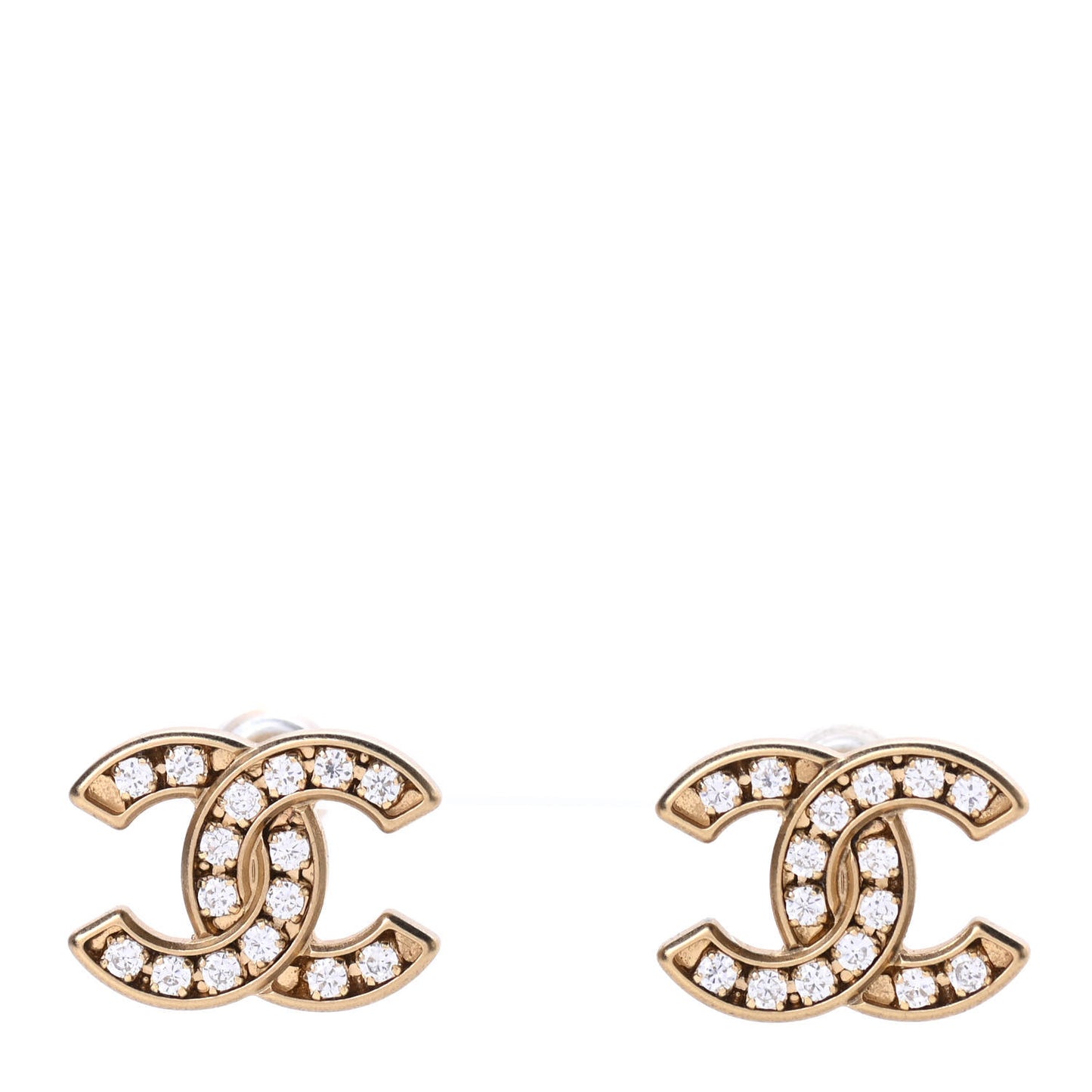 Crystal CC Earrings Gold