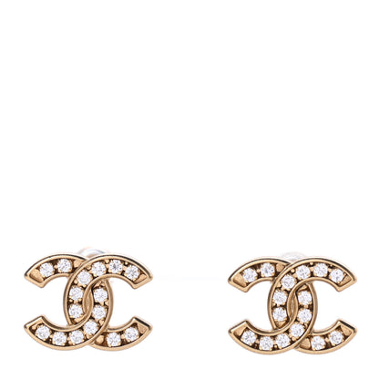 Chanel Crystal CC Earrings Gold 1 of 5