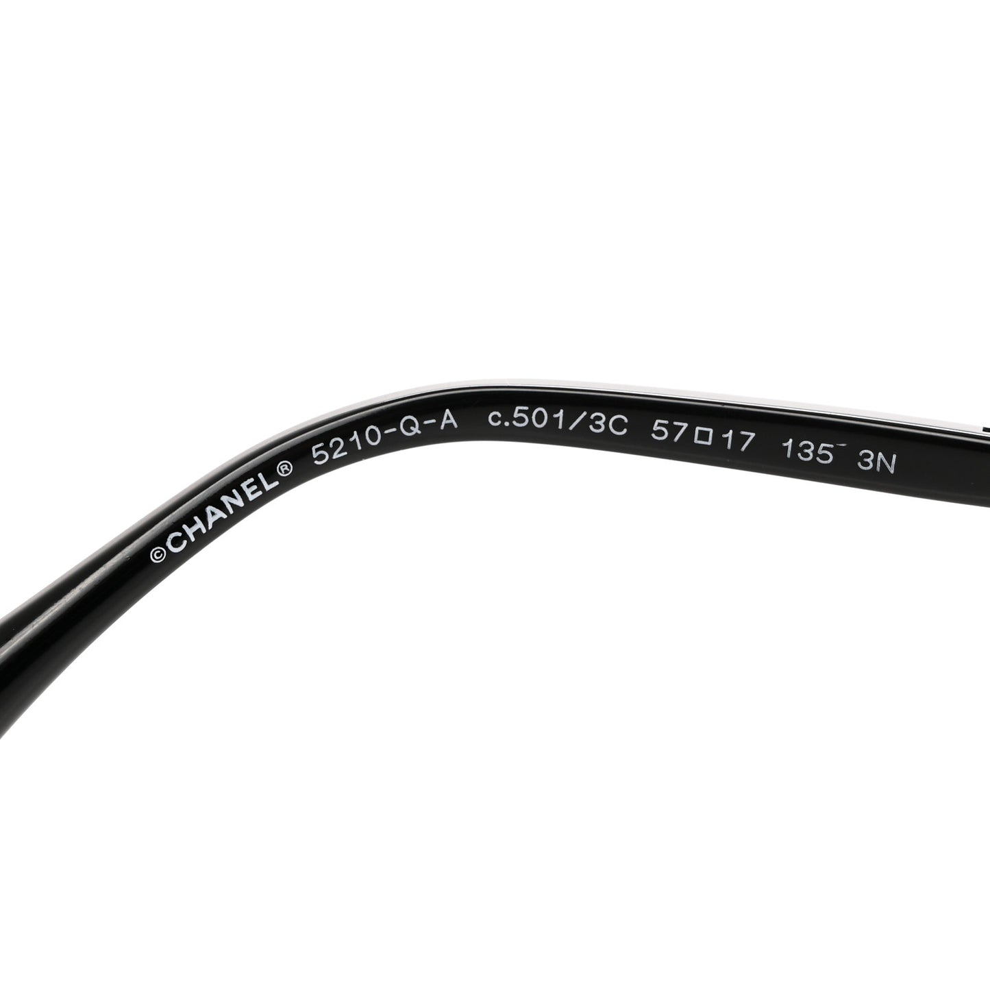 Lambskin Square Chain Sunglasses 5210-Q-A Black