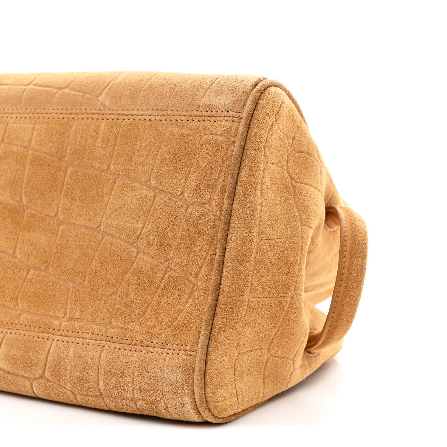 Jacquemus Suede Crocodile Embossed Le Turismo Bowling Bag Camel 9 of 10