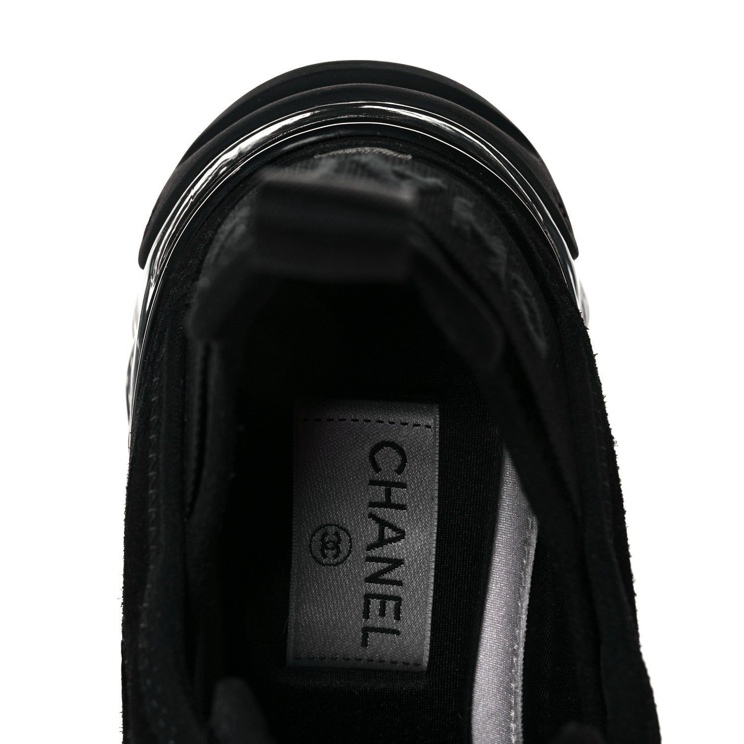 Chanel Suede Calfskin Velvet Grosgrain CC Sneakers 39 Black 7 of 9