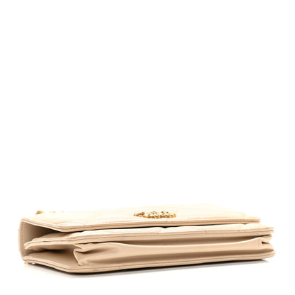 Chanel Lambskin Quilted Chanel 19 Wallet On Chain WOC Beige 3 of 12