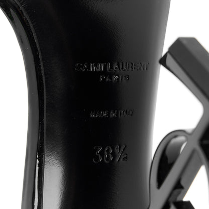 Saint Laurent Patent Calfskin Opyum 110 Sandals 38.5 Black 8 of 10